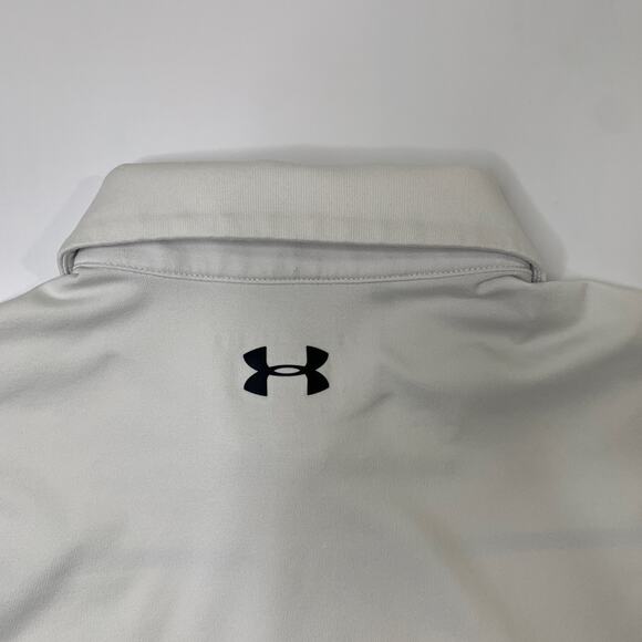 Under Armour Shirt Mens M Medium White Playoff Polo Loose HeatGear Striped Golf - Picture 8 of 11